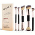 Coslora Professional Double-Ended Makeup Brush Set - Pink 5 Piece Collection