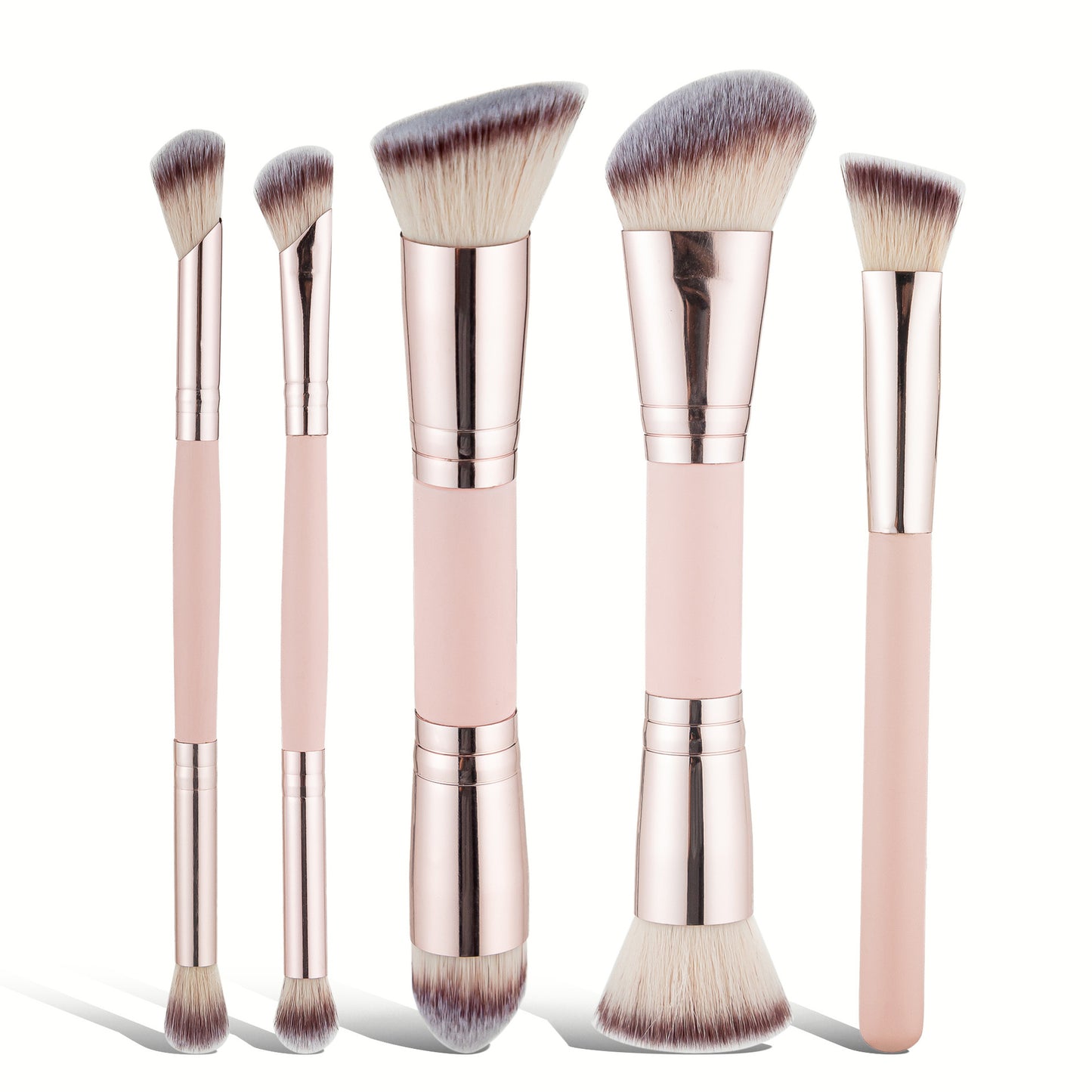 Coslora Double-Ended Makeup Brushes - Black and Pink Color Options