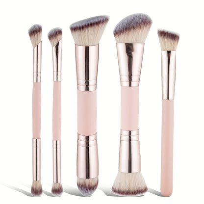 Coslora Double-Ended Makeup Brushes - Black and Pink Color Options