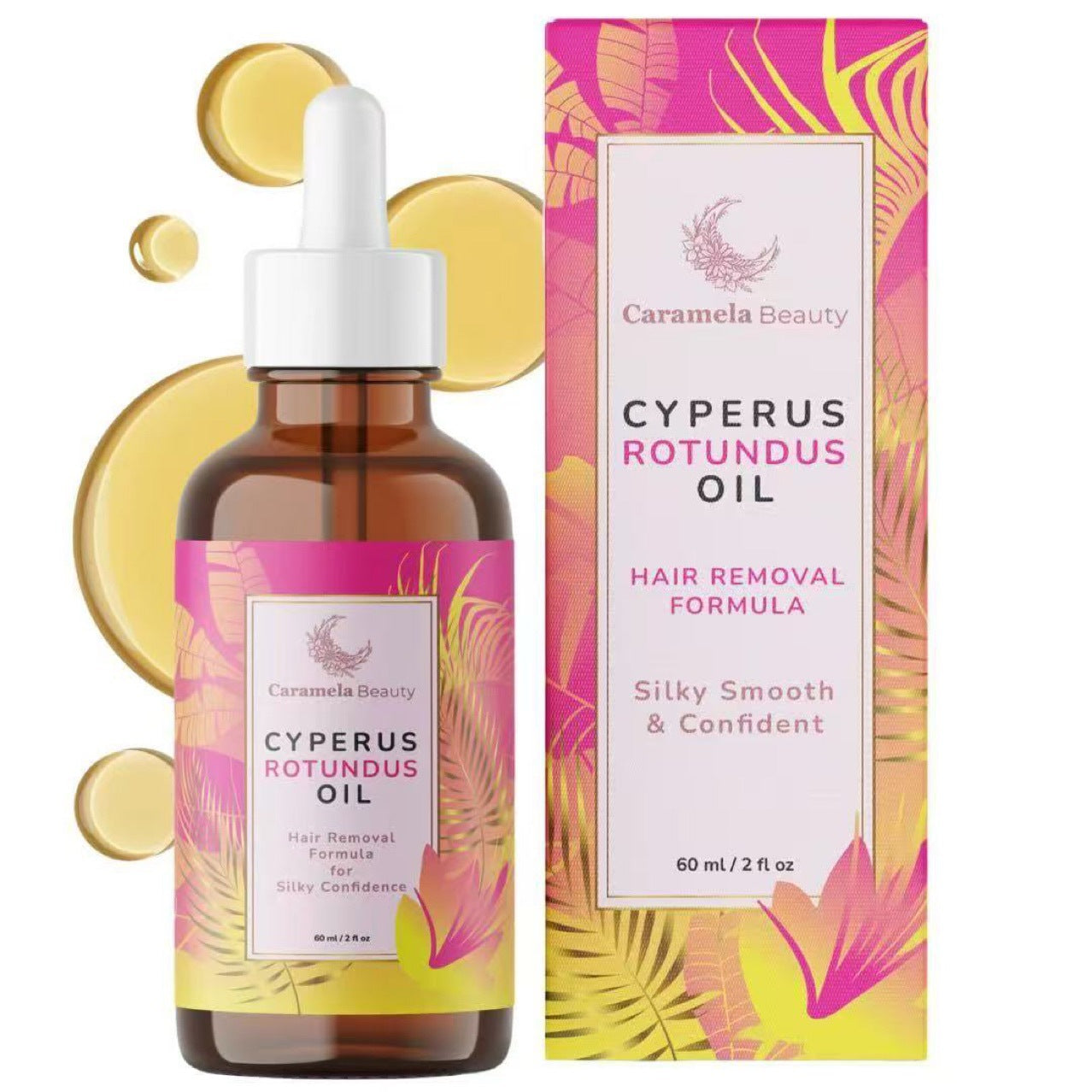 Coslora Cyperus Rotundus Hair Removal Oil 60ml - Natural Hair Growth Inhibitor Dropper Bottle