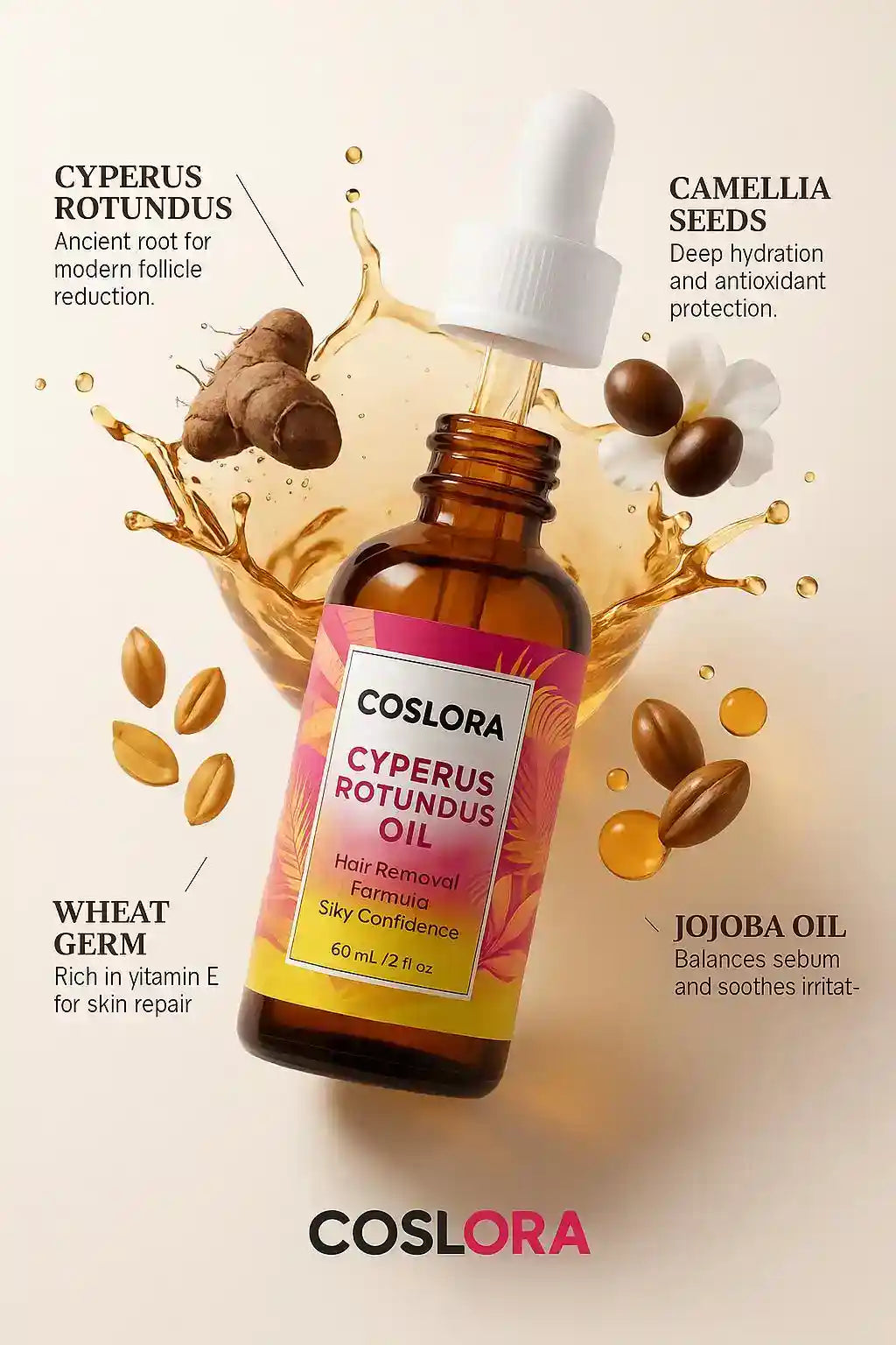 Coslora™ Cyperus Rotundus Hair Removal Oil