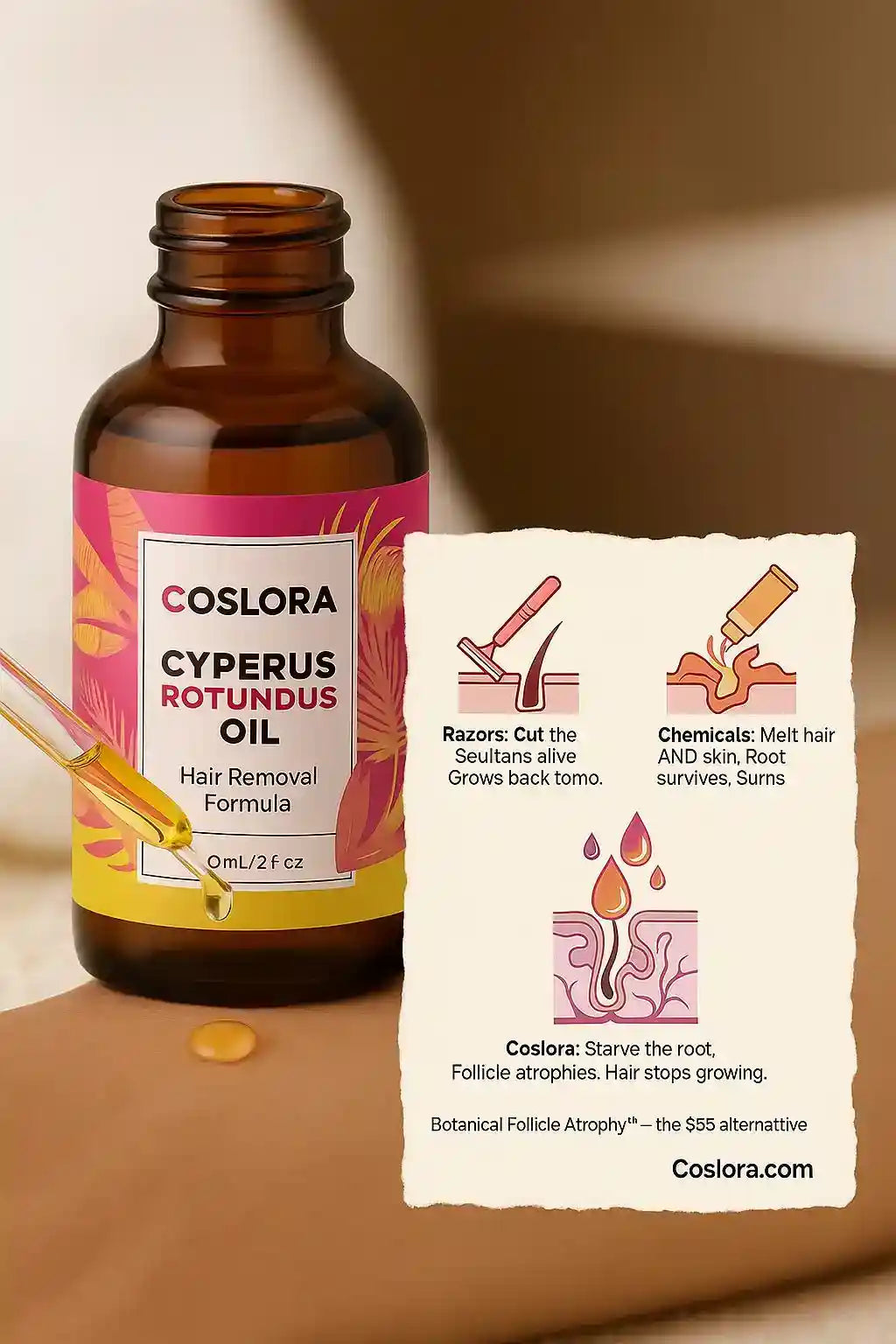 Coslora™ Cyperus Rotundus Hair Removal Oil